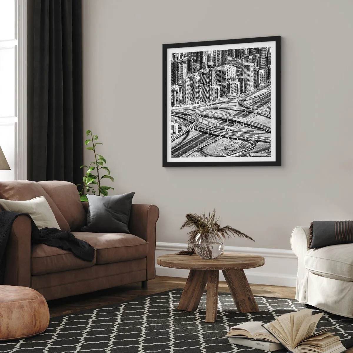 Póster en marco negro - Dubái: la ciudad imposible - 30x30 cm