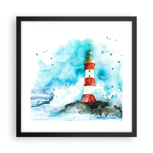 Póster en marco negro - La unidad de los elementos - 40x40 cm