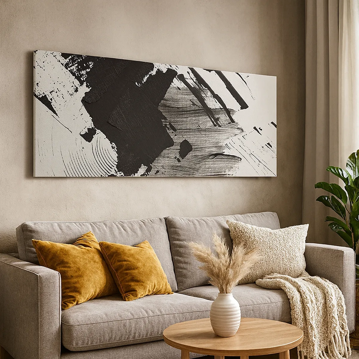 Cuadro sobre lienzo - Impresión de Imagen - Abstracción: la expresión del negro - 30x30 cm