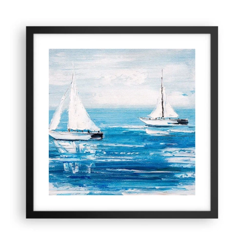 Póster en marco negro - Con un amigo a tu lado - 40x40 cm