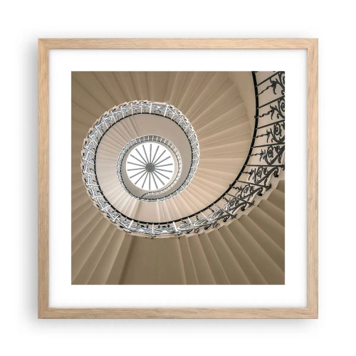 Póster en marco roble claro - En el interior de una concha - 40x40 cm