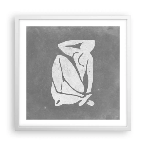 Póster en marco blanco - En sus pensamientos - 50x50 cm