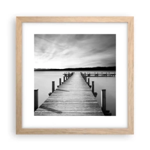 Póster en marco roble claro - En el lago de la paz - 30x30 cm