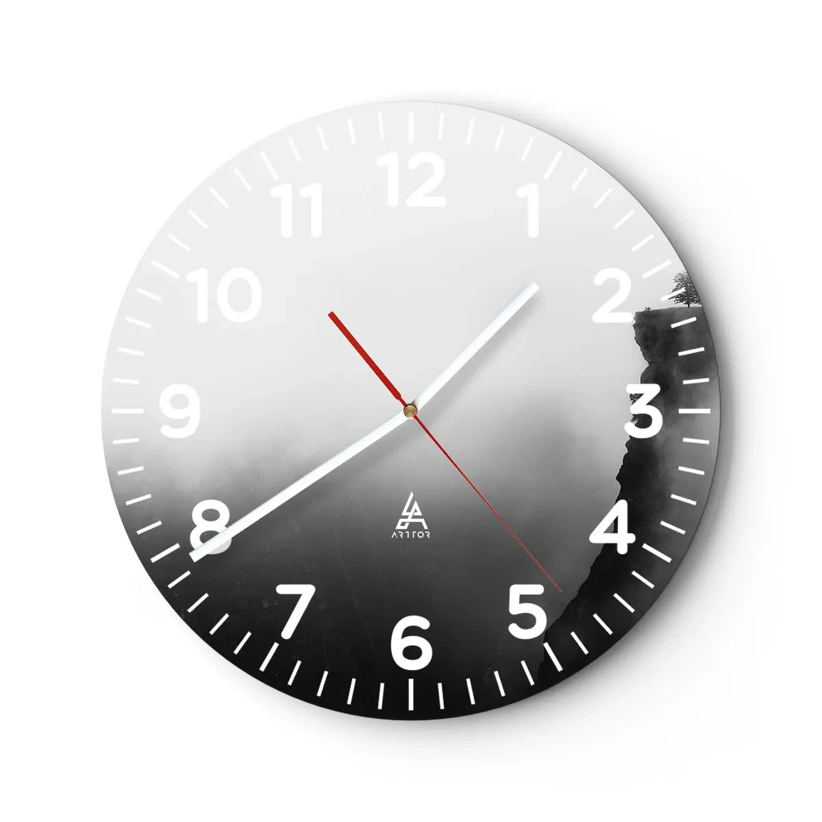 Reloj de pared - Reloj de vidrio - En el límite del mundo - 40x40 cm