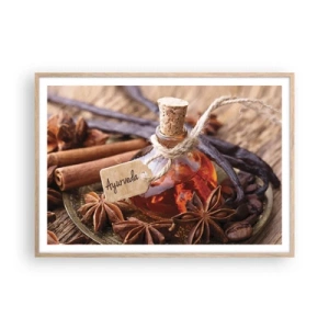 Póster en marco roble claro - Hacia la unidad del cuerpo y el espíritu - 100x70 cm