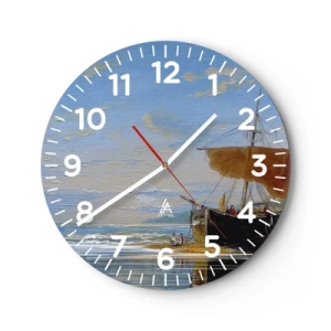 Reloj de pared - Reloj de vidrio - Agua, tierra, aire - 30x30 cm