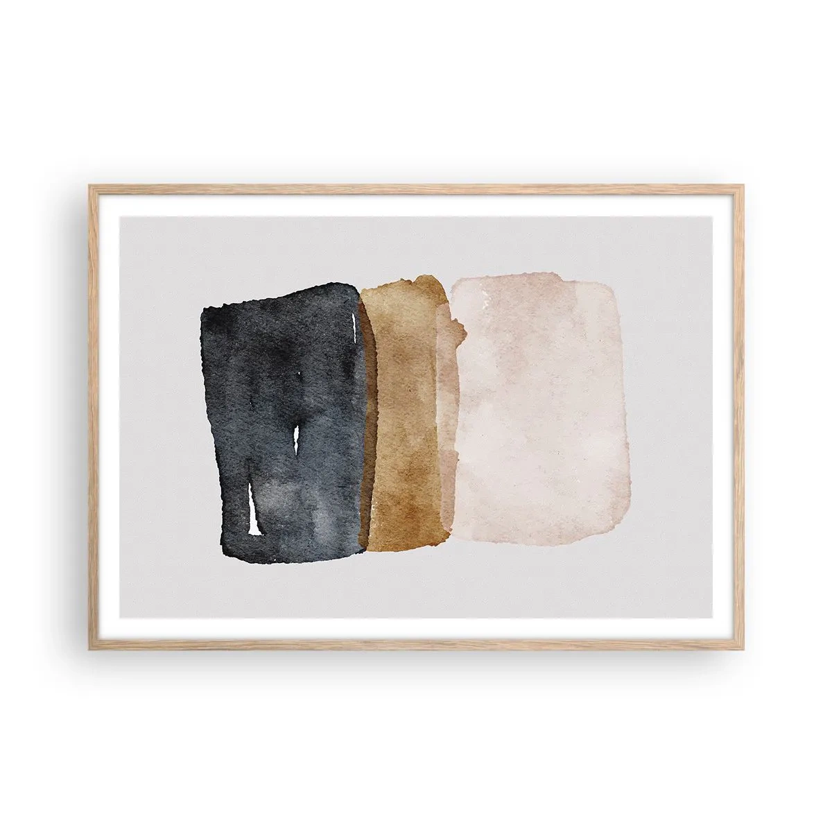 Póster en marco roble claro - Una composición de colores tierra - 100x70 cm