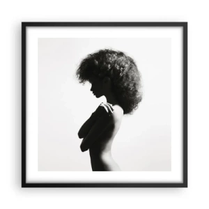 Póster en marco negro - Como una flor en un tallo delgado - 50x50 cm