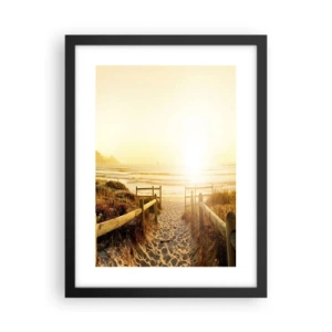 Póster en marco negro - A través de la duna, hacia el sol - 30x40 cm