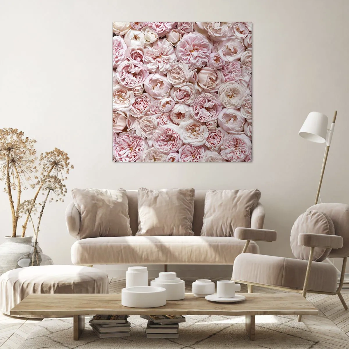Cuadro sobre lienzo - Impresión de Imagen - Salpicado de rosas - 40x40 cm