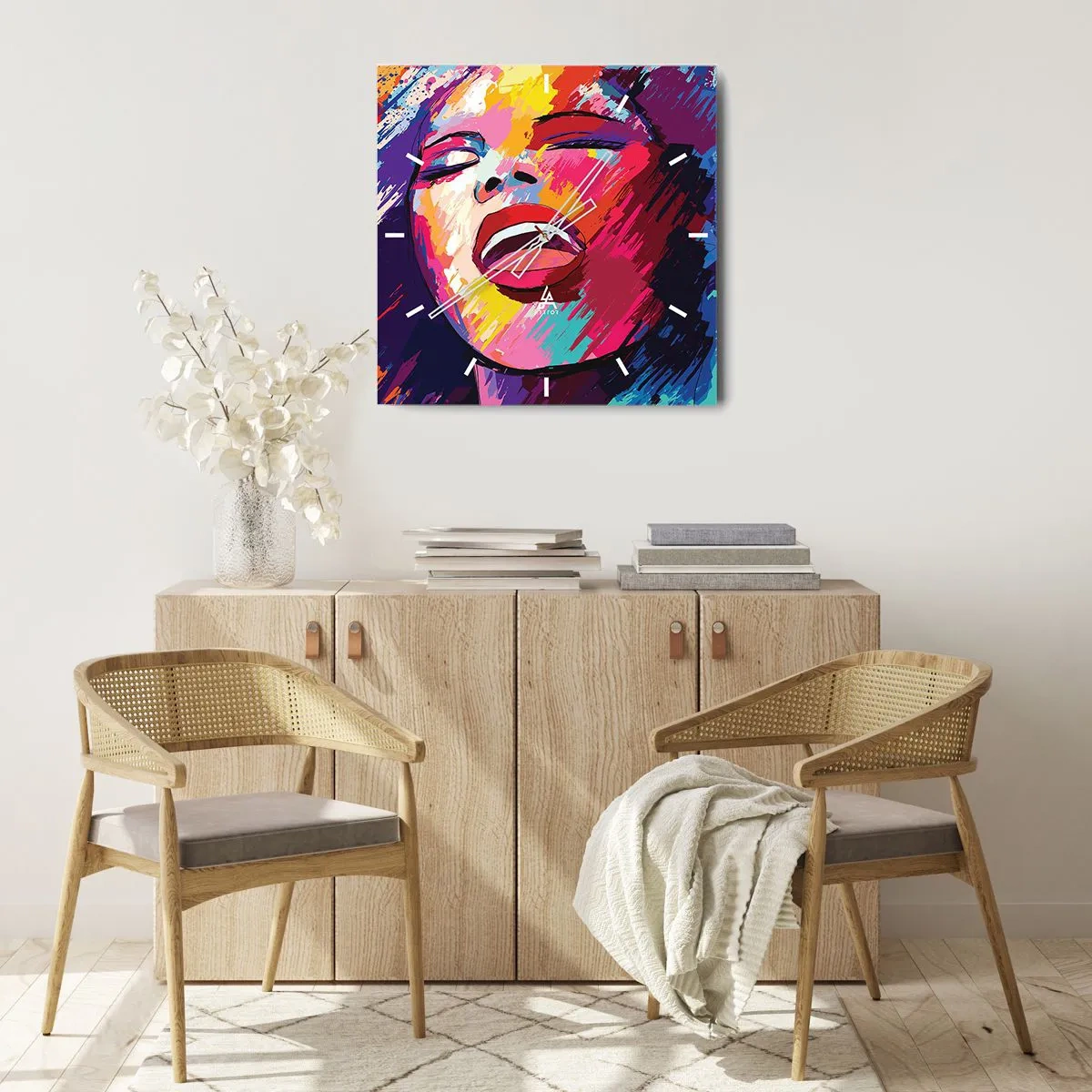 Reloj de pared - Reloj de vidrio - Canta toda una vida - 40x40 cm