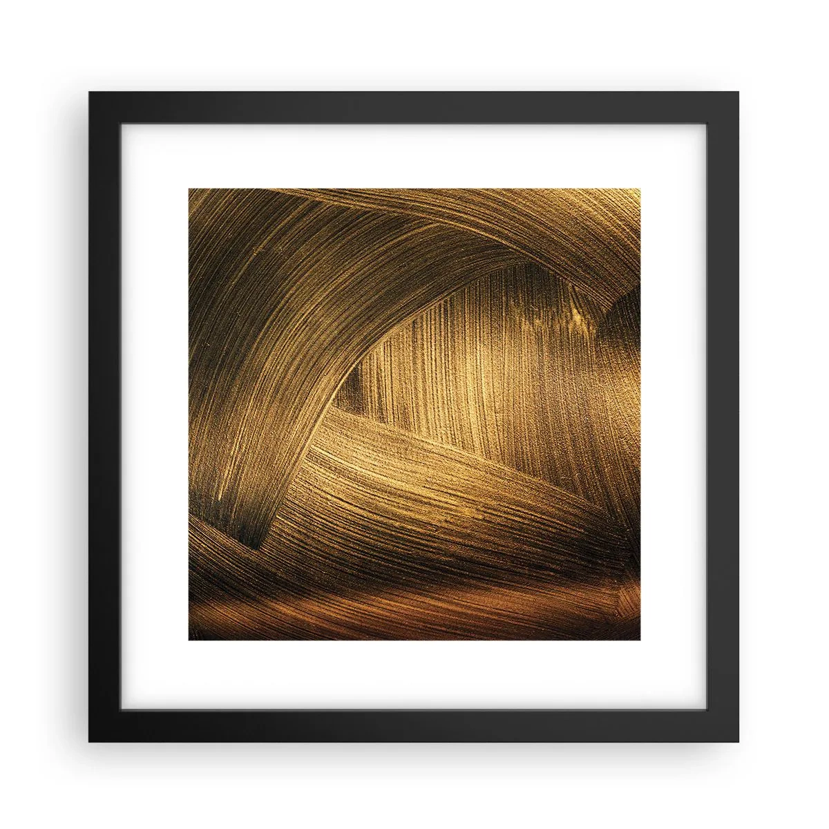 Póster en marco negro - En un laberinto de oro - 30x30 cm