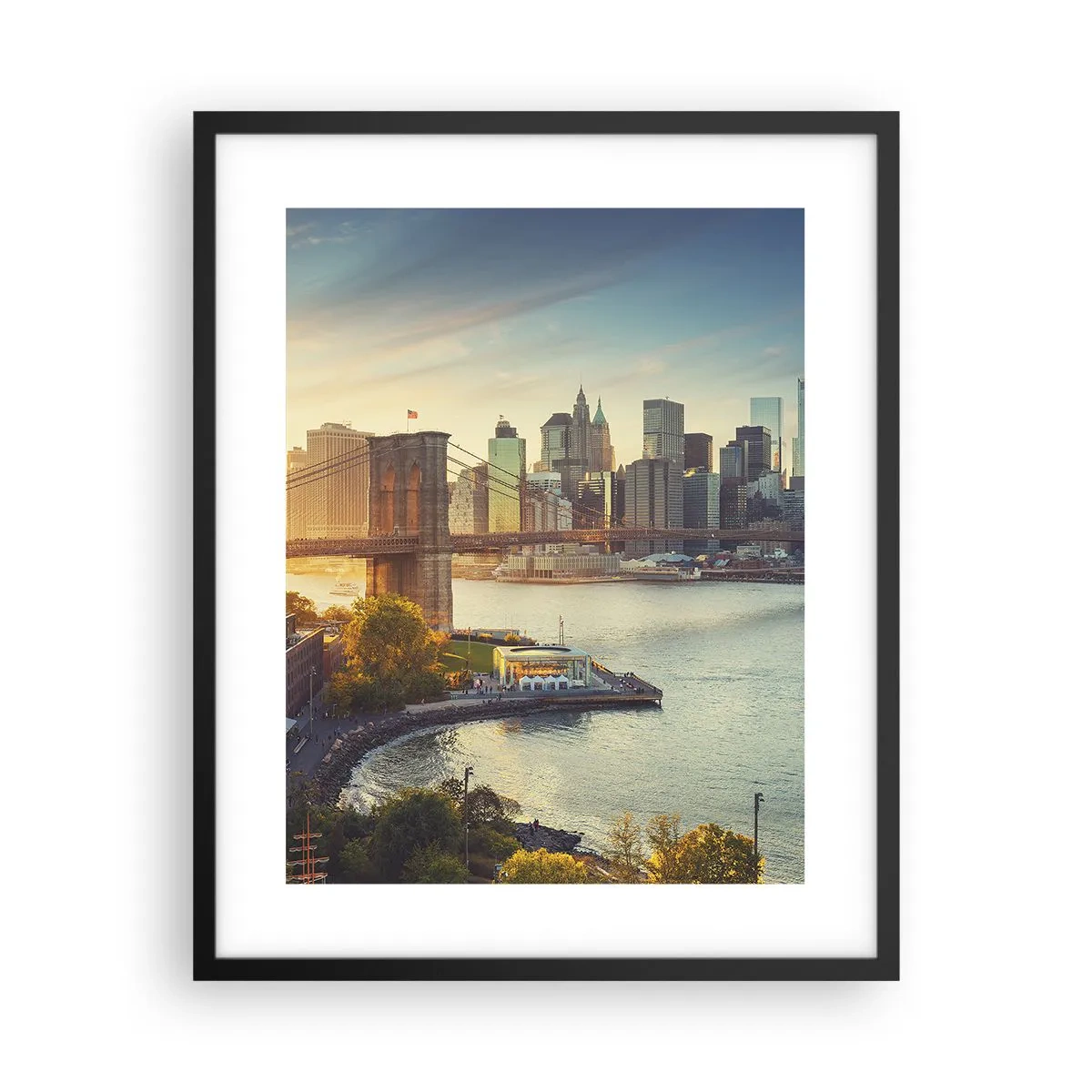 Póster en marco negro - El amanecer de la gran ciudad - 40x50 cm