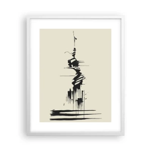 Póster en marco blanco - Abstracción apresurada - 40x50 cm