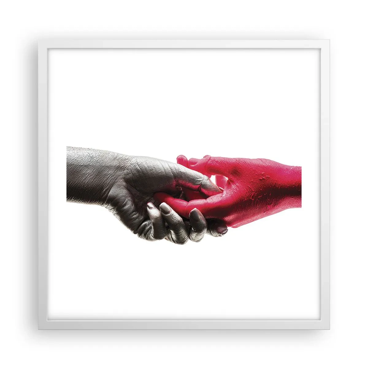 Póster en marco blanco - Juntos, aunque diferentes - 50x50 cm