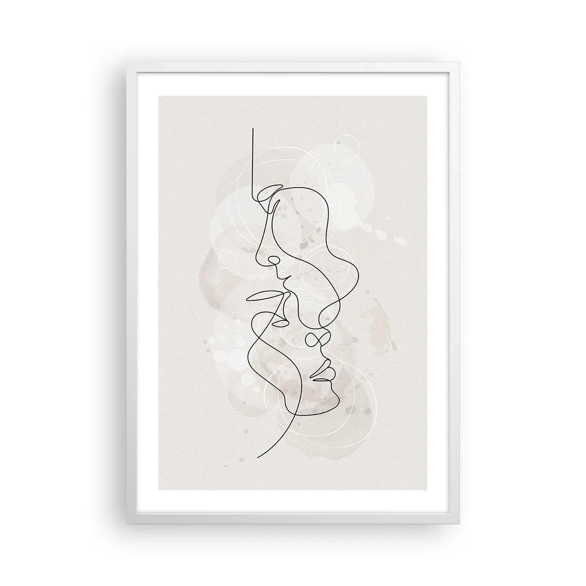 Póster en marco blanco - En un abrazo - 50x70 cm