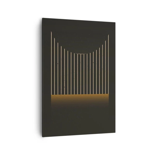 Cuadro sobre lienzo - Impresión de Imagen - Patrón geométrico con rayas sobre fondo oscuro. - 70x100cm - Explorar la oscuridad - Decoración de pared moderna para salón y dormitorio ARTTOR