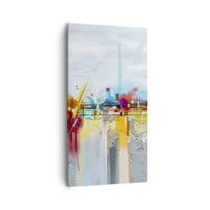 Cuadro sobre lienzo - Impresión de Imagen - Un puente de alegría sobre el río de la vida - 55x100 cm