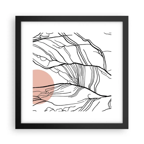 Póster en marco negro - En una red de ramas - 30x30 cm