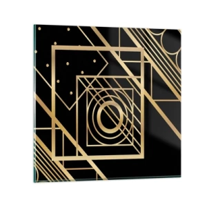 Cuadro sobre vidrio - Impresiones sobre Vidrio - Geometría dorada - 40x40 cm