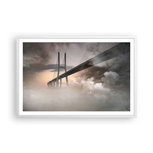 Póster en marco blanco - Junto al río que no existe - 91x61 cm