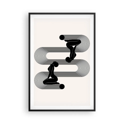 Póster en marco negro - Simetría sensual - 61x91 cm