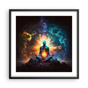 Póster en marco negro - Tranquilidad cósmica - 50x50 cm