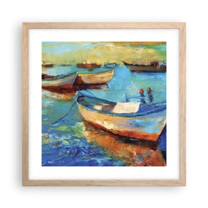 Póster en marco roble claro - En la bahía sur - 40x40 cm