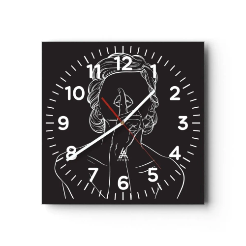 Reloj de pared - Reloj de vidrio - La belleza florece en silencio - 30x30 cm
