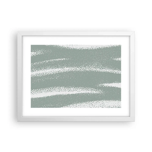 Póster en marco blanco - Abstracción invernal - 40x30 cm