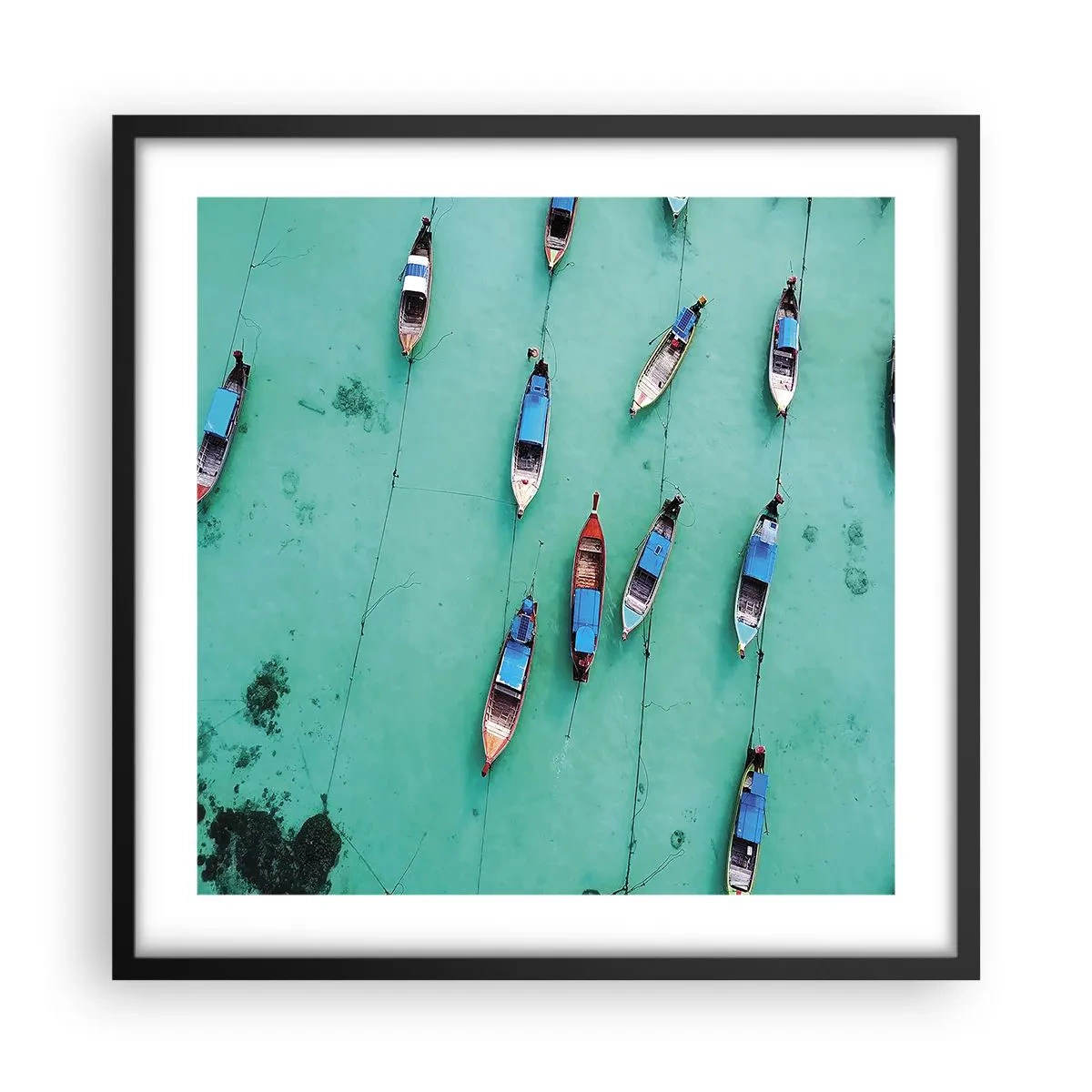 Póster en marco negro - En alegre espera - 50x50 cm