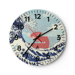 Reloj de pared - Reloj de vidrio - De inspiración japonesa - 40x40 cm