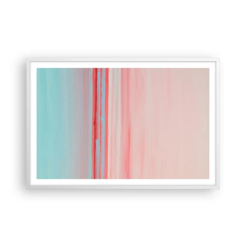 Póster en marco blanco - Abstracción al amanecer - 91x61 cm