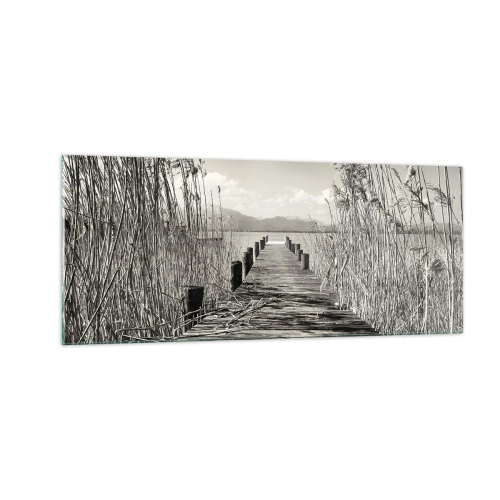 Cuadro sobre vidrio - Impresiones sobre Vidrio - En la quietud de los juncos - 100x40 cm