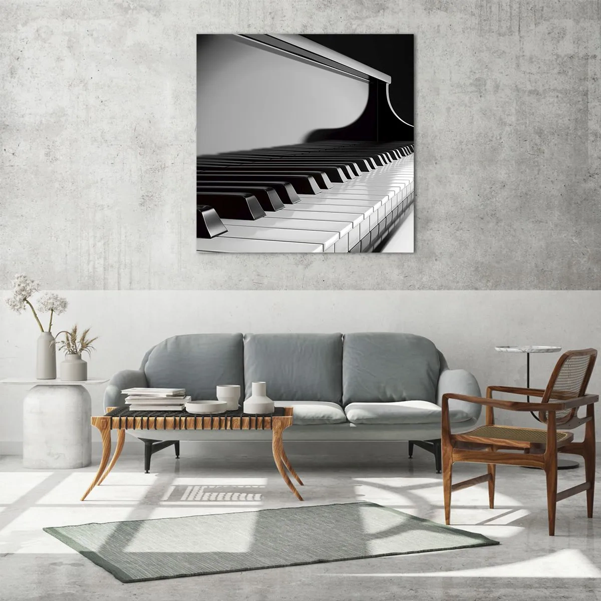 Cuadro sobre vidrio - Impresiones sobre Vidrio - Armonía musical - 40x40 cm