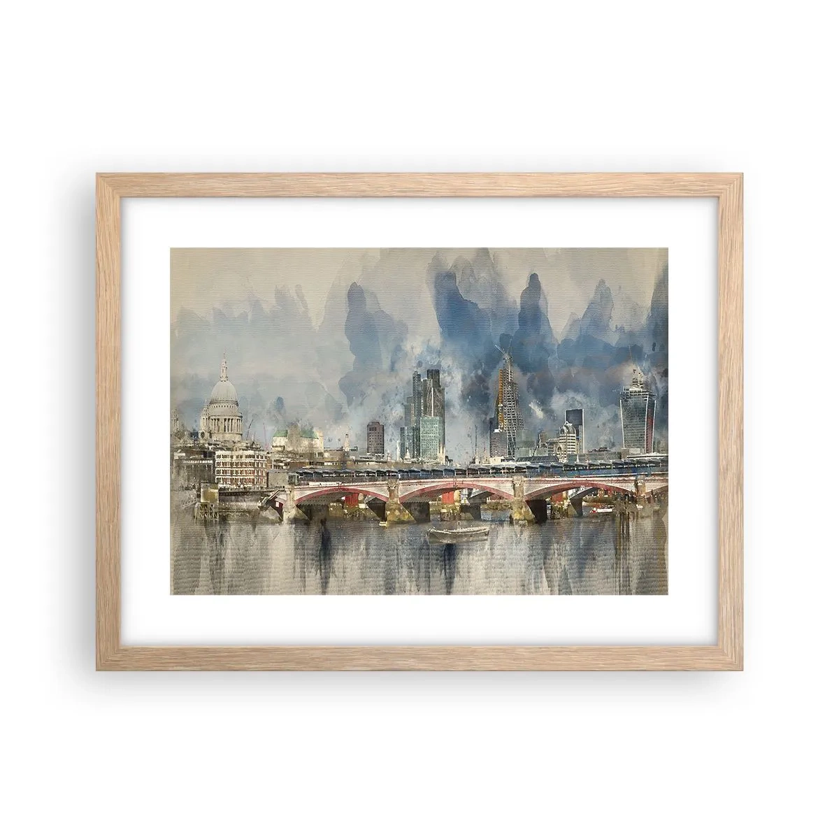 Póster en marco roble claro - Londres en todo su esplendor - 40x30 cm