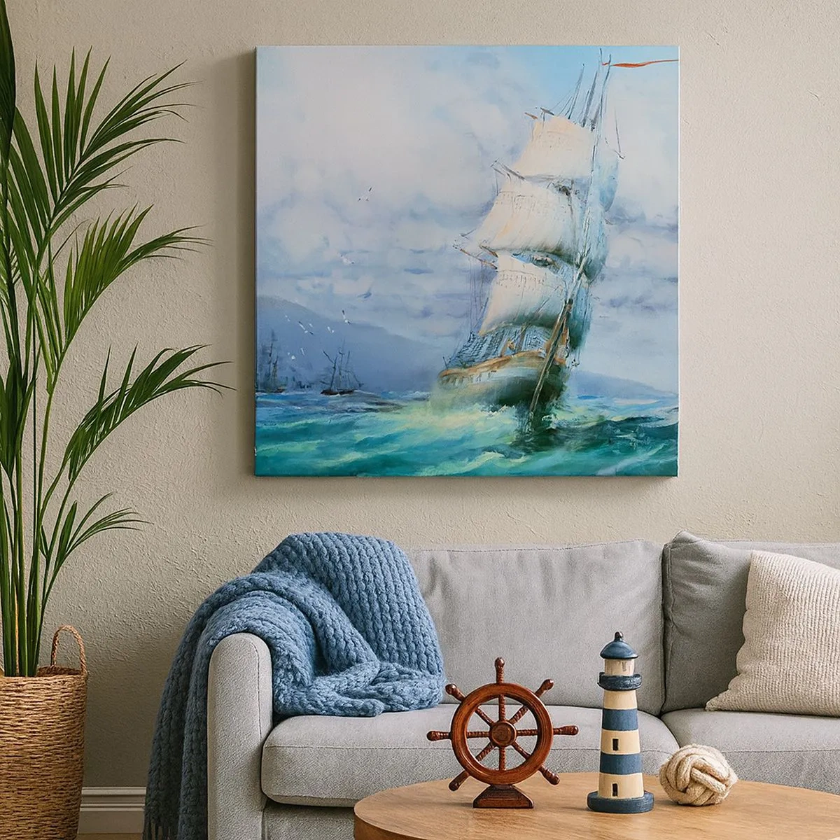 Cuadro sobre lienzo - Impresión de Imagen - Viento en popa - 30x30 cm