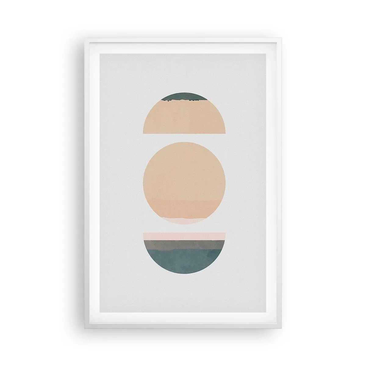 Póster en marco blanco - Círculo tras círculo - 61x91 cm