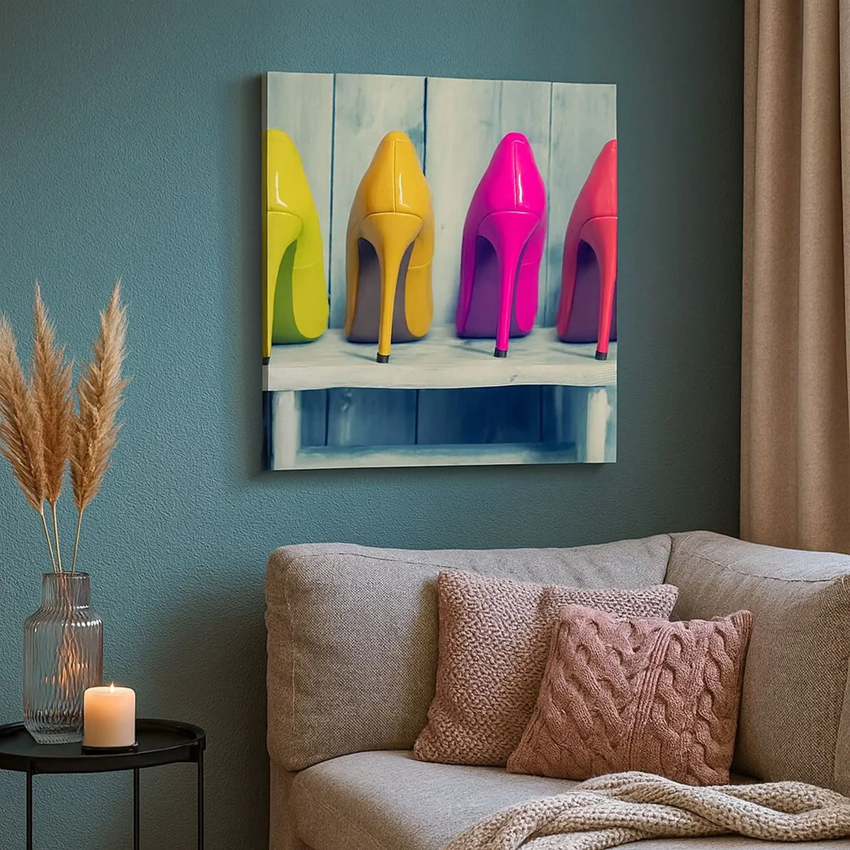 Cuadro sobre lienzo - Impresión de Imagen - Caminando sobre un arco iris - 30x30 cm