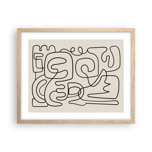 Póster en marco roble claro - El camino correcto - 50x40 cm