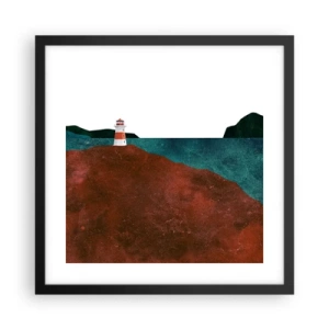 Póster en marco negro - Mirando al mar - 40x40 cm