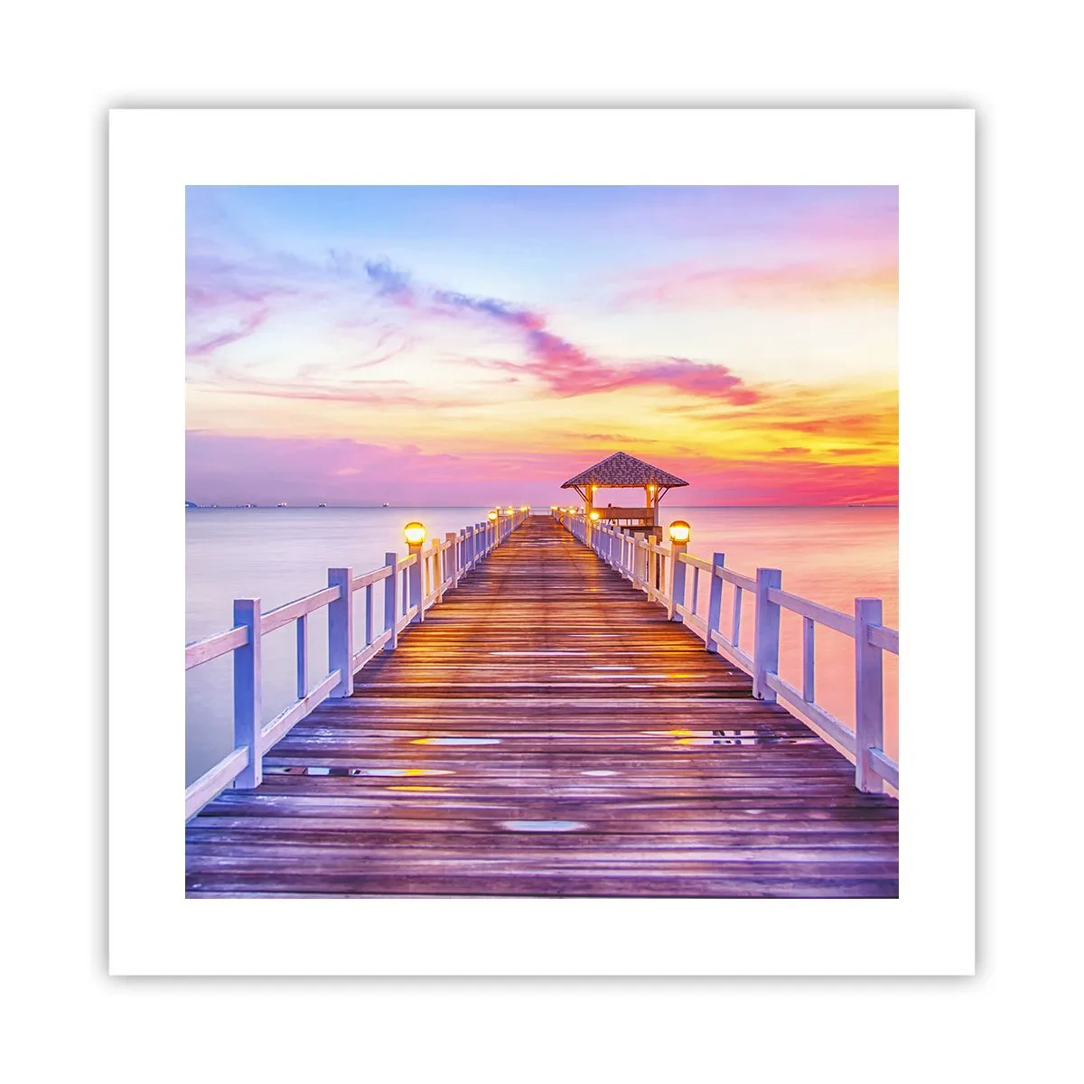 Póster - El silencio lila-dorado de la tarde - 40x40 cm