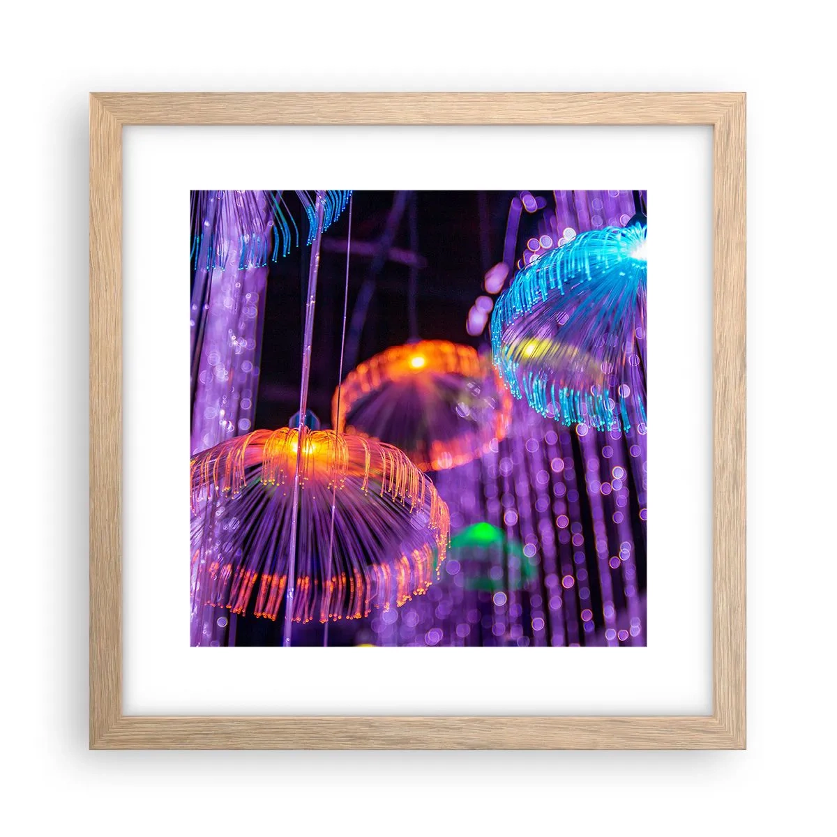 Póster en marco roble claro - Fuente luminosa - 30x30 cm