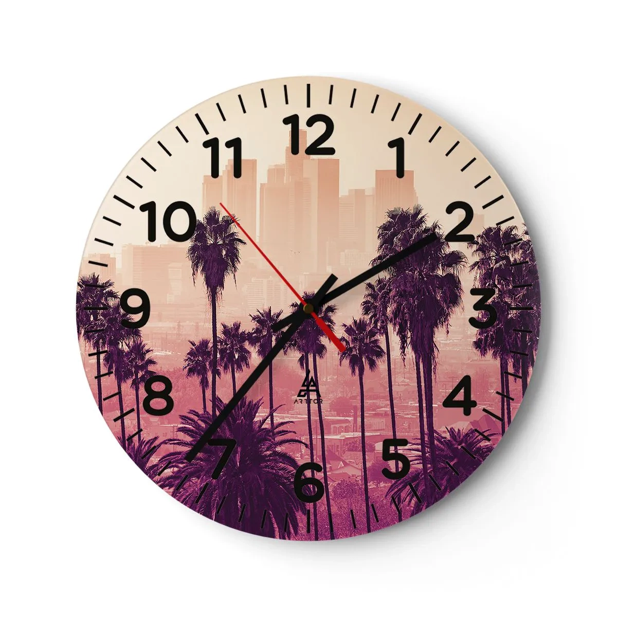 Reloj de pared - Reloj de vidrio - El paisaje de California - 30x30 cm