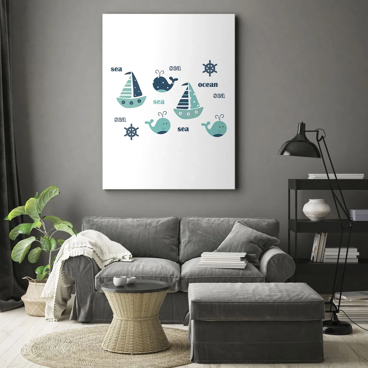 Cuadro sobre lienzo - Impresión de Imagen - A través de mares y océanos - 55x100 cm