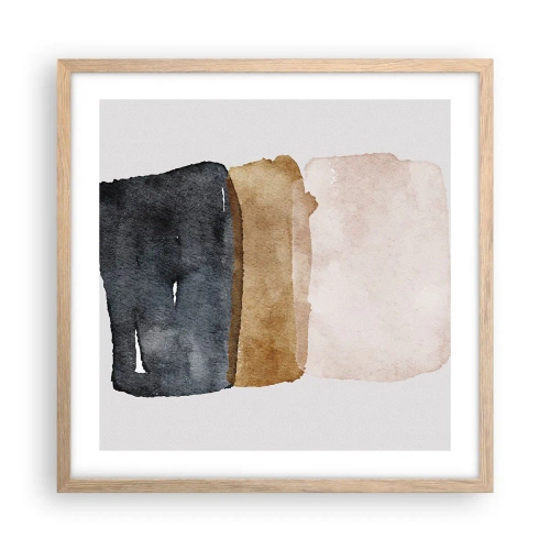 Póster en marco roble claro - Una composición de colores tierra - 50x50 cm