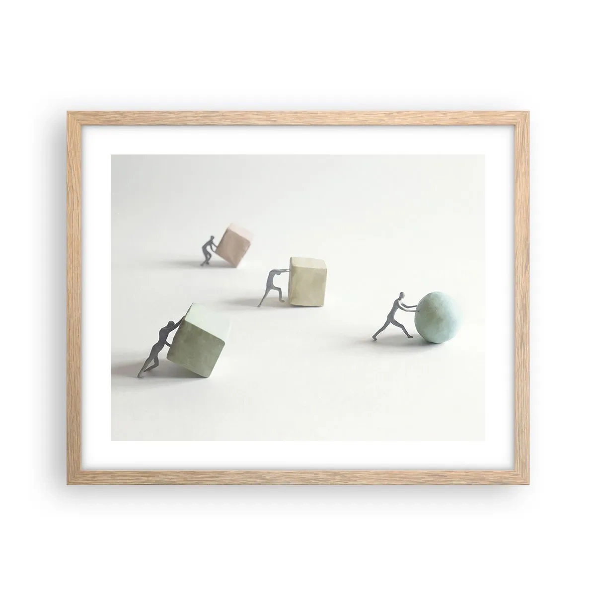 Póster en marco roble claro - El avance de la geometría - 50x40 cm