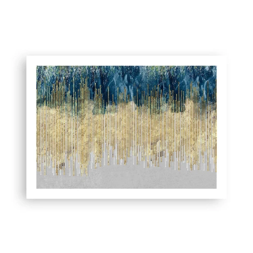 Póster - Frontera de líneas doradas - 70x50 cm