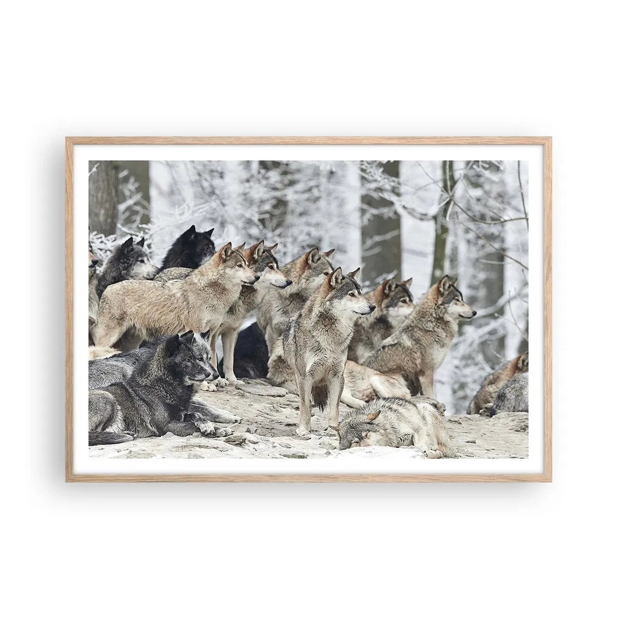 Póster en marco roble claro - Familiares y amigos - 100x70 cm