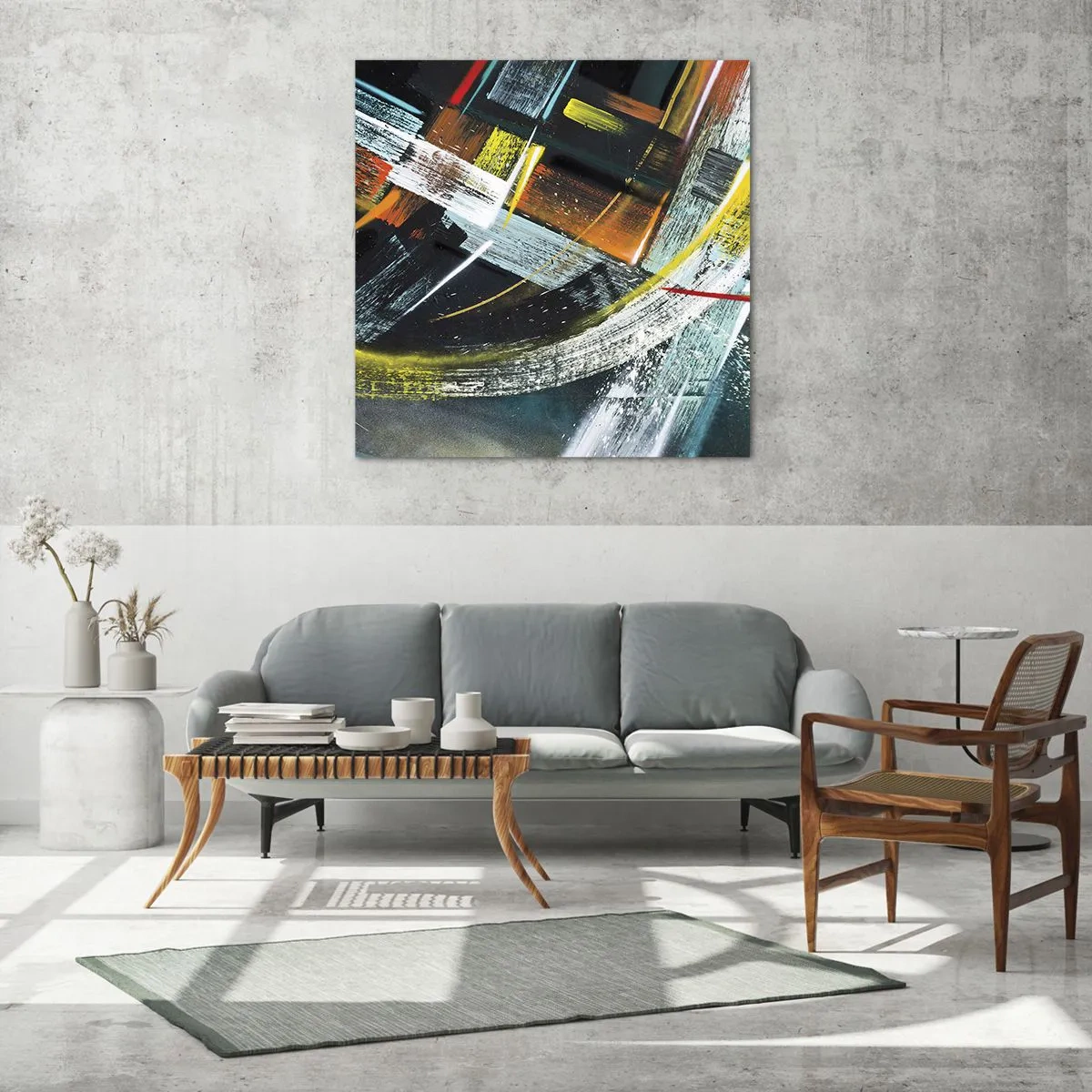 Cuadro sobre vidrio - Impresiones sobre Vidrio - La energía del movimiento - 60x60 cm